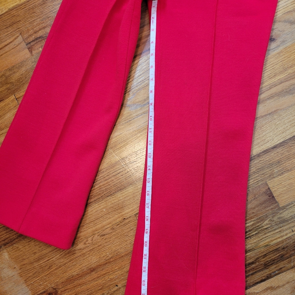 Vintage 1960s Sebastian Red Belted Jacket and Pant Suit With Gold Buttons Set - Picture 15 of 16